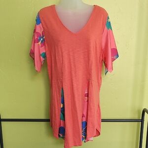 Soft Surroundings Vibrant Coral Tunic